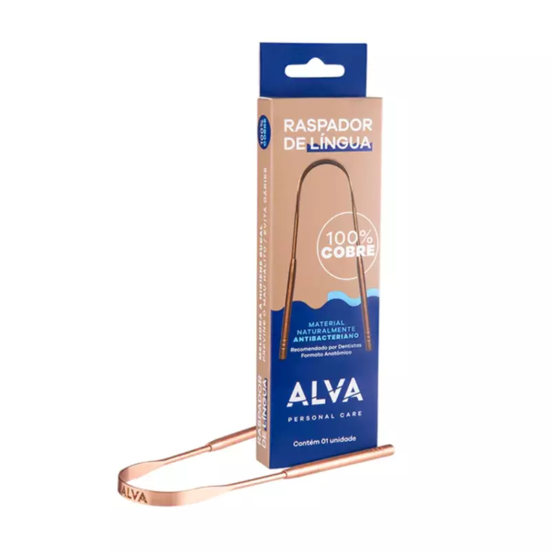 Raspador de Língua 100% Cobre Alva