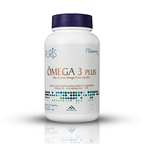 Ômega 3 Plus 1000mg 120 Cápsulas Puris