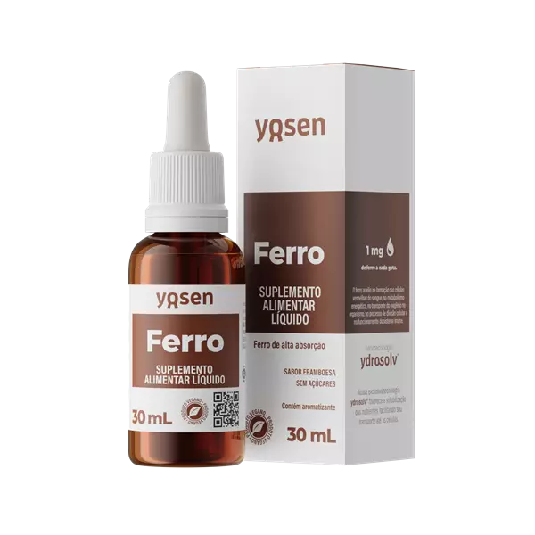 Suplemento de Ferro em Gotas Sabor Framboesa 30ml Yosen