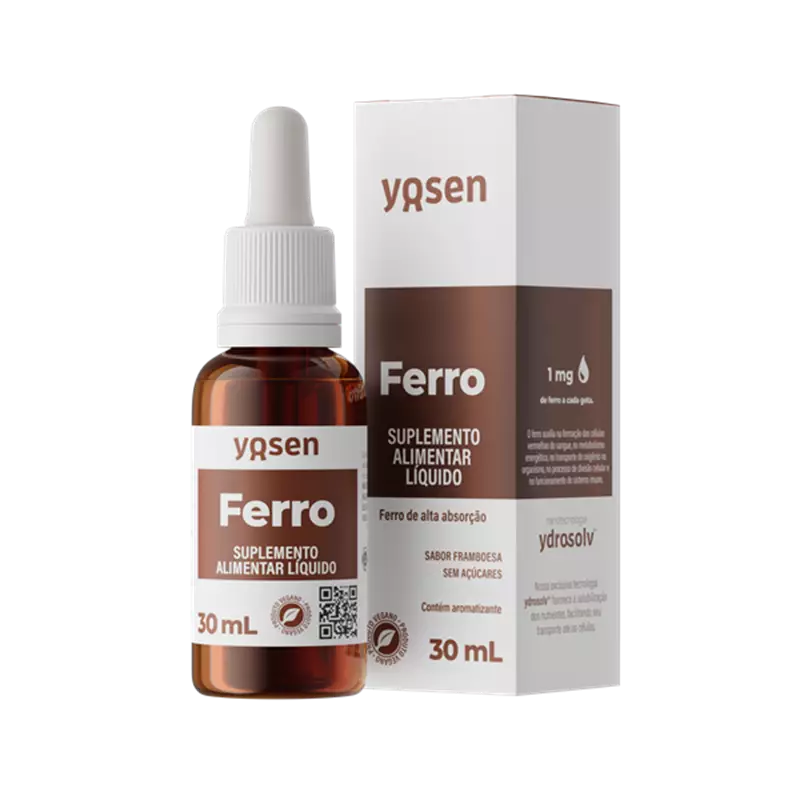 Suplemento de Ferro em Gotas Sabor Framboesa 30ml Yosen