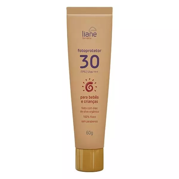 Fotoprotetor FPS30 UVA Físico Óleo de Oliva Orgânico Infantil 60g Liane Fotoprotetor FPS30 UVA Físico Óleo de Oliva Orgânico Infantil 60g Liane