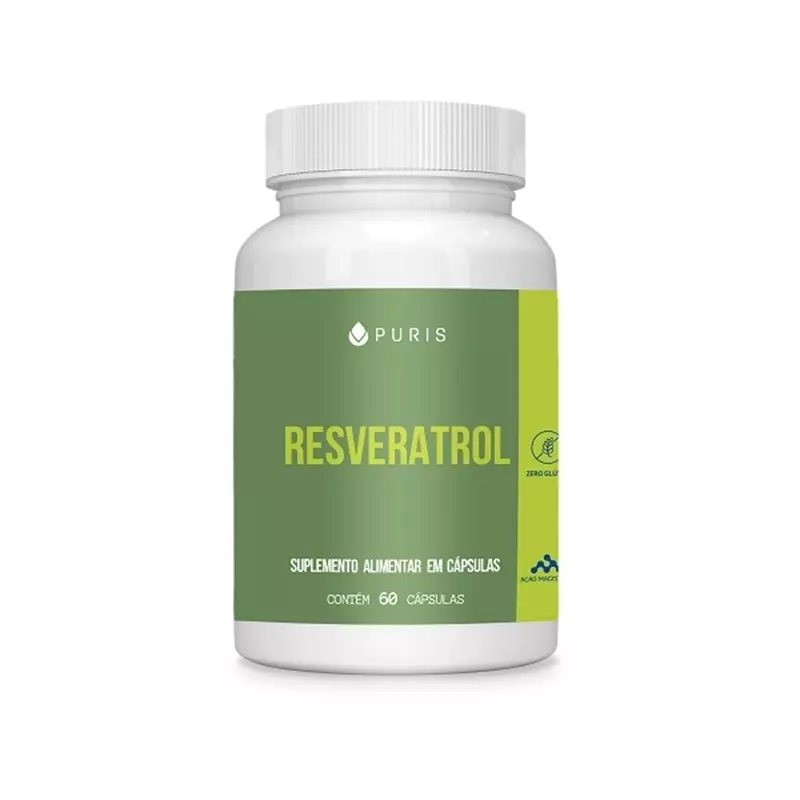 Resveratrol com Coenzima Q10, Ácido Hialurônico e Vitaminas 60 cápsulas Puris